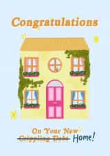 Congratulations on Your New Home Funny Card for Loved One created by AmySrvc Illustration