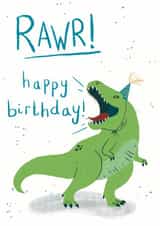 T-Rex Birthday Card created by Sarah A Illustration