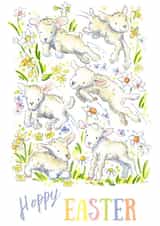 Bouncy Lambs Easter card created by Kate Garrett