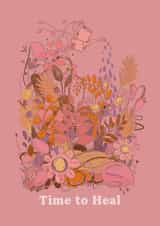 Time to heal, a sweet and caring get well soon card created by Alice's Illustrations