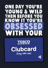 Obsessed with your tesco club card birthday card created by Studio Doodles