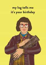 Twin Peaks log lady has a special birthday message created by Extra Vector