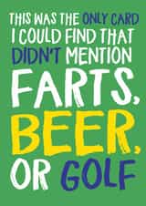 Farts, Beer and Golf funny Father's Day card created by Wild Card