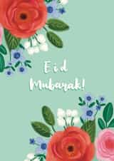 Cute Eid Floral Card - Eid Muburak - Flowers created by Sophie Kent Illustration