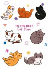 Colourful Cute Best Cat Mum Card created by Xoxo Designs by Ruth