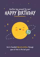 Space Themed birthday card created by Goofy Guineas