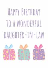 Classic Birthday Card - Daughter-In-Law - Presents created by size3art