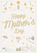 Classic Mothers Day Card - Gardening - Sunshine - Wishing You A Happy Mother's Day With Love created by Made At The Parade Co.
