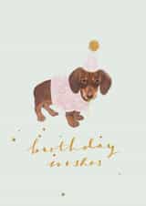 Cute Birthday Card - Dachshund - Puppy created by Honey & Velvet Studio