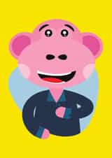 Happy Monkey Greeting Card created by My Strawberry Monkey