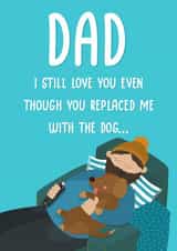 Dad and dog, Father’s Day card created by Sophie Larsson