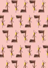 Betty Giraffe Greeting Card created by My Strawberry Monkey