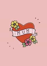 Mum Tattoo Heart  created by Whippet & Gold