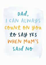 Count On You Funny Father's Day Card created by Sweetlove Press