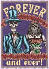 Cute Gothic Anniversary Card / Wedding Card - Skulls - Forever And Ever created by Mel @ DeadHead Designs