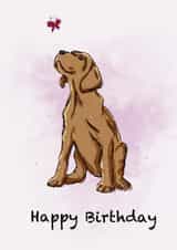 Dog and butterfly card created by Fat Nancy Cards