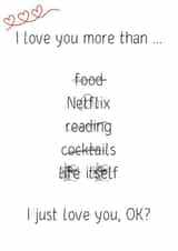 I love you more than anniversary card created by OnlyPans