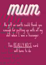 Thank you mum card created by OnlyPans