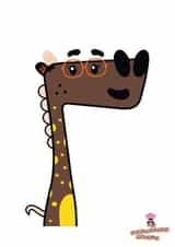 Betty Giraffe - Greeting Card created by My Strawberry Monkey