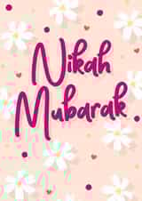 Nikah Mubarak blessed Islamic wedding congratulations card created by The Girl Next Draw Cards