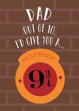 Funny Fathers Day/Birthday Card - Platform 9 3/4 - Harry Potter created by Cardology