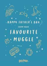 Cute Fathers Day Card - Favourite Muggle - Harry Potter created by Cardology
