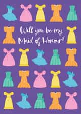 Will you be my Maid of Honour dress card created by Frankie Jackson