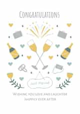 Champagne and Sparkles Wedding Card For a Couple On Their Wedding Day created by Strawberry Mint