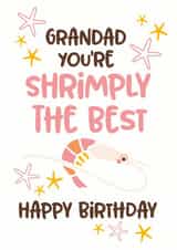 Birthday card for Grandad, shrimply the best in the world created by Superlush Cards
