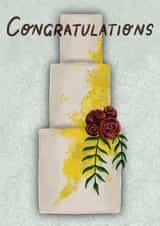 Golden wedding cake - wedding card created by Art by Reebee