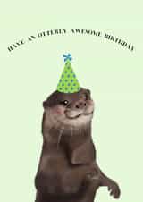 Otter birthday card created by Shadan Designs