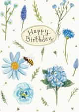 Blue Flowers Birthday created by Love Lucy Illustration