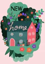 New Home Card - Colourful House with Flowers created by Fayeillustration