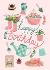Gardener's Wholesome Birthday Card - Cute and Colourful created by Fayeillustration