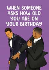 Will Smith Slap Chris Rock Oscars Birthday Card created by Picardso