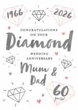 Diamond Wedding Anniversary Mum and Dad created by Juniper and Rose Studio