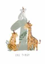 Zoo Animals 1st Birthday Card created by Faye B Doodles