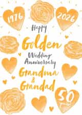 Golden Wedding Anniversary Grandma and Grandad created by Juniper and Rose Studio
