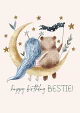Happy Birthday Bestie, Best Friend, Bear and Moon created by Claire Eddie