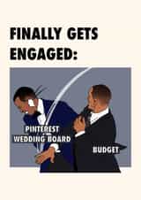 Will smith Chris rock oscars slap meme Engagement wife fiancé girl card created by The Girl Next Draw Cards