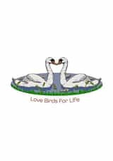 Love Birds For Life Anniversary card 1000 created by Masonillustration