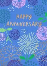Pretty Exuberant Floral Happy Anniversary card created by patternmuse
