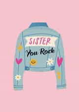 Sister you rock birthday card created by Curious Day