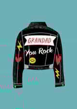 Grandad you rock Leather Jacket Card created by Curious Day