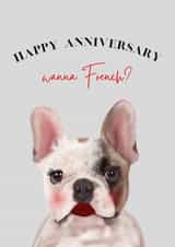 Frenchie anniversary card created by Shadan Designs