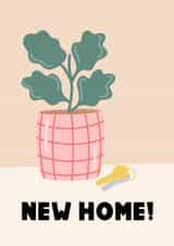 Modern Plant Pot New Home Card - House Plant - New Home created by This Gal Designs