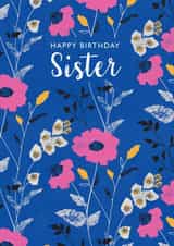 Collaged floral Sister birthday card created by Rebecca Prinn