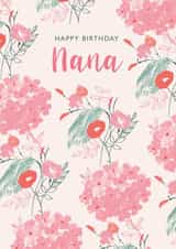 Collaged floral Nana birthday card created by Rebecca Prinn