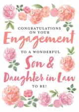 Congratulations on your Engagement - Son and Daughter in Law - floral engagement card created by Juniper and Rose Studio