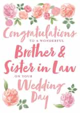 Congratulations Brother & Sister in Law - On your wedding day created by Juniper and Rose Studio